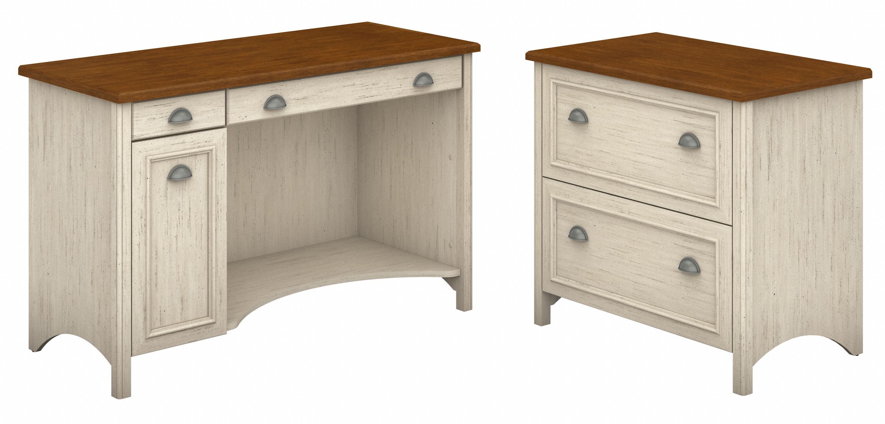 Stanford Collection 2 Drawer Lateral File Cabinet Antique White Wc53284 03