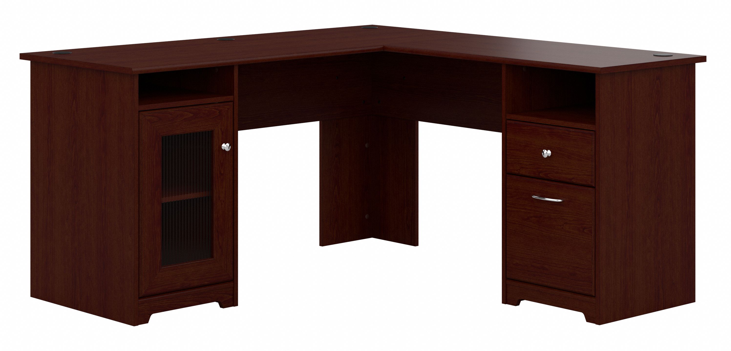 Cabot Collection L Shaped Computer Desk Harvest Cherry